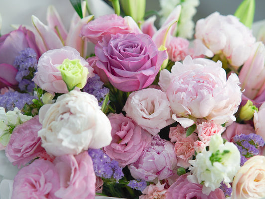Glamis Castle – Peony & Stargazer Signature Bouquet - Elvy's Floral Design