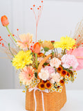 Flower in Hand Wooden Basket | Elvy's Floral Design