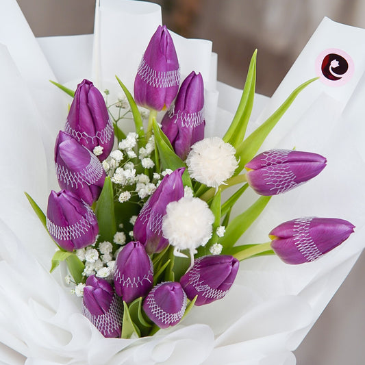 Purple Phantom – Purple Tulip Bouquet - Elvy's Floral Design