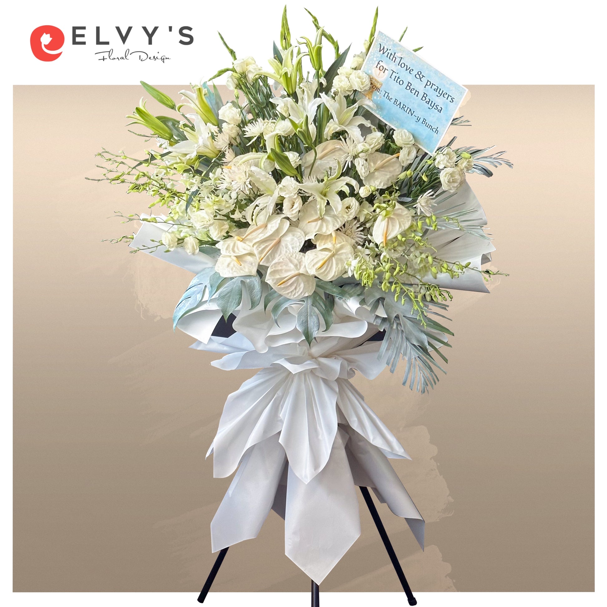 Majestic White Flower Stand | Elvy's Floral Design