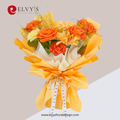 Tangerine Pops – Orange Rose, Gerbera & Carnation Bouquet - Elvy's Floral Design