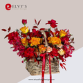 Margaret – Orchid & Rose Gift Basket - Elvy's Floral Design