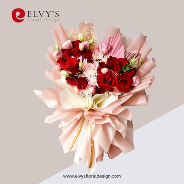 Rose Elise – Ecuadorian Rose & Pink Mum Bouquet
