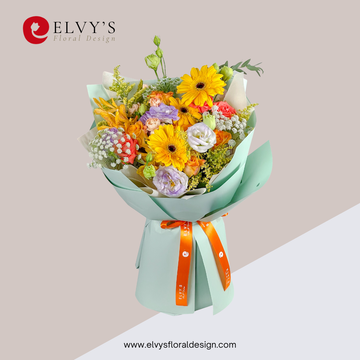 Bunch of Spring – Gerbera & Orchid Bouquet - Elvy's Floral Design