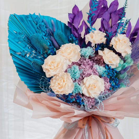 Queeny – Preserved Rose & Carnation Bouquet - Elvy's Floral Design