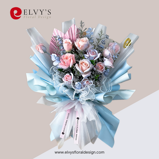 Inky Blues – blue and purple rose and hydrangea bouquet, Elvy's Floral Design Manila
