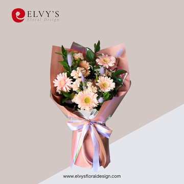 Peach Saturday – Gerbera & Carnation Bouquet