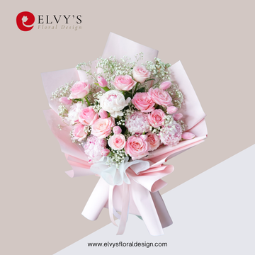 Pink Heirloom – Peony & Rose Bouquet