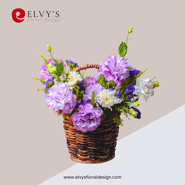 Hue of Hopes – Lisianthus & Carnation Basket