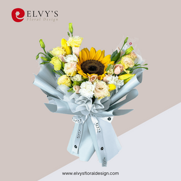 Canary – Sunflower, Tulip & Rose Bouquet | Elvy's Floral Design