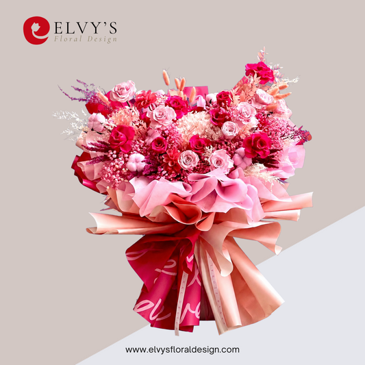 Candy Pink – XL Preserved Rose Bouquet | Elvy's Floral Design