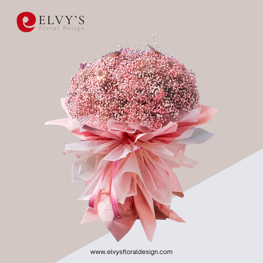 Celestia – Baby's Breath Bouquet with Fairy Lights | Elvy's Floral Design