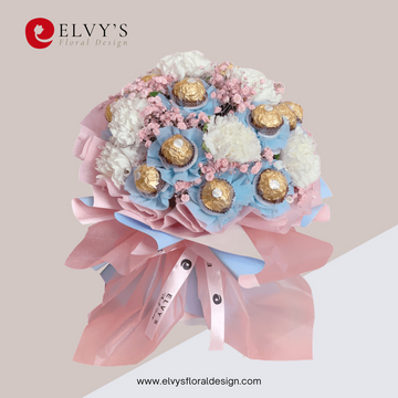 Dreamy – Rose & Ferrero Rocher Bouquet | Elvy's Floral Design