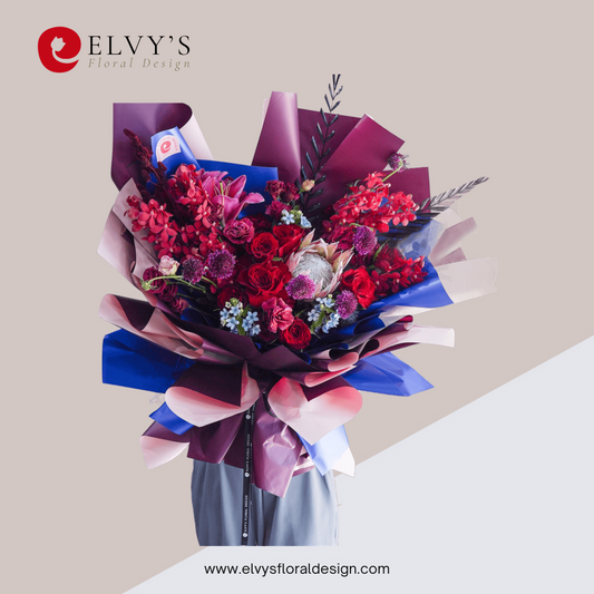Forza – King Protea & Orchid Signature Bouquet | Elvy's Floral Design
