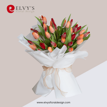 Hillary – Red Holland Tulip Bouquet | Elvy's Floral Design
